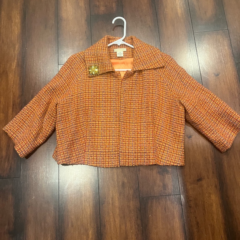 Elegant Orange Tweed Blazer